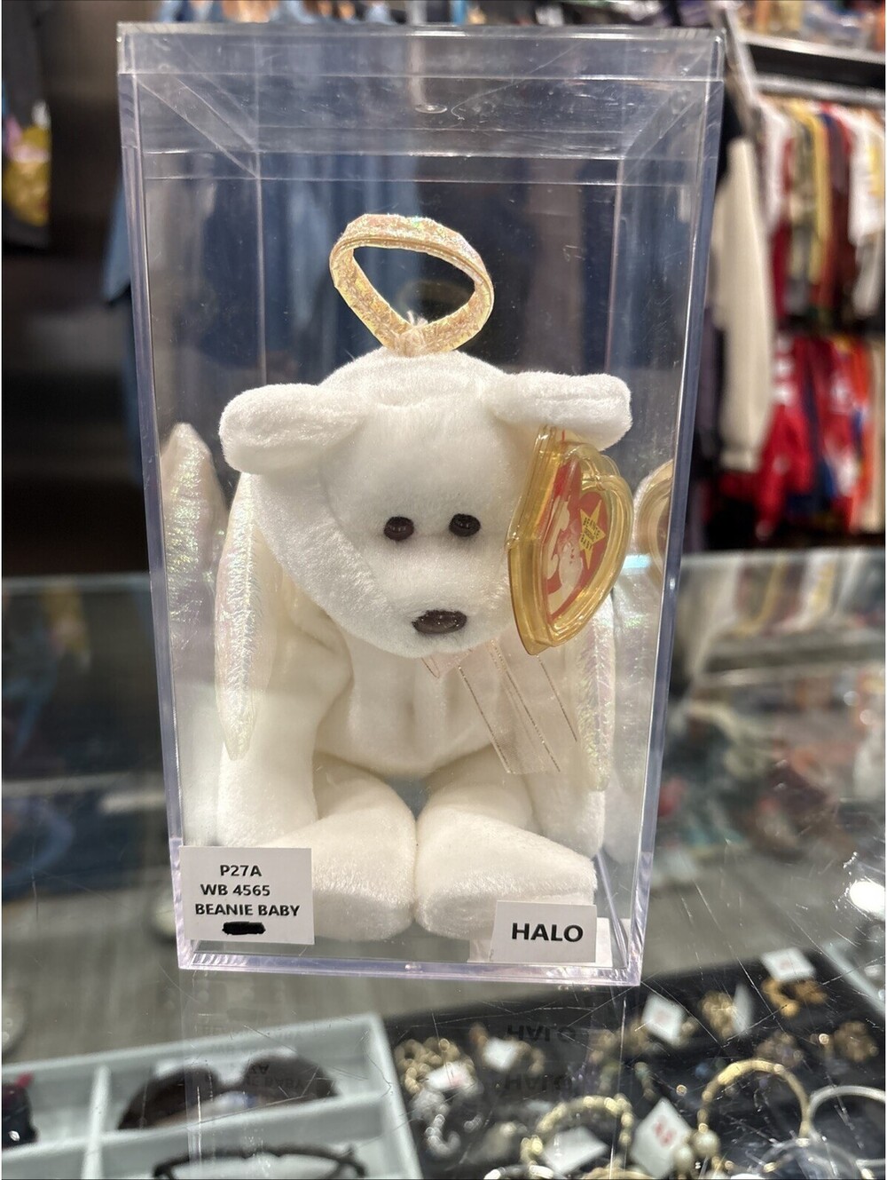 Vintage Ty Beanie Babies :Halo the Angel Bear Toy
